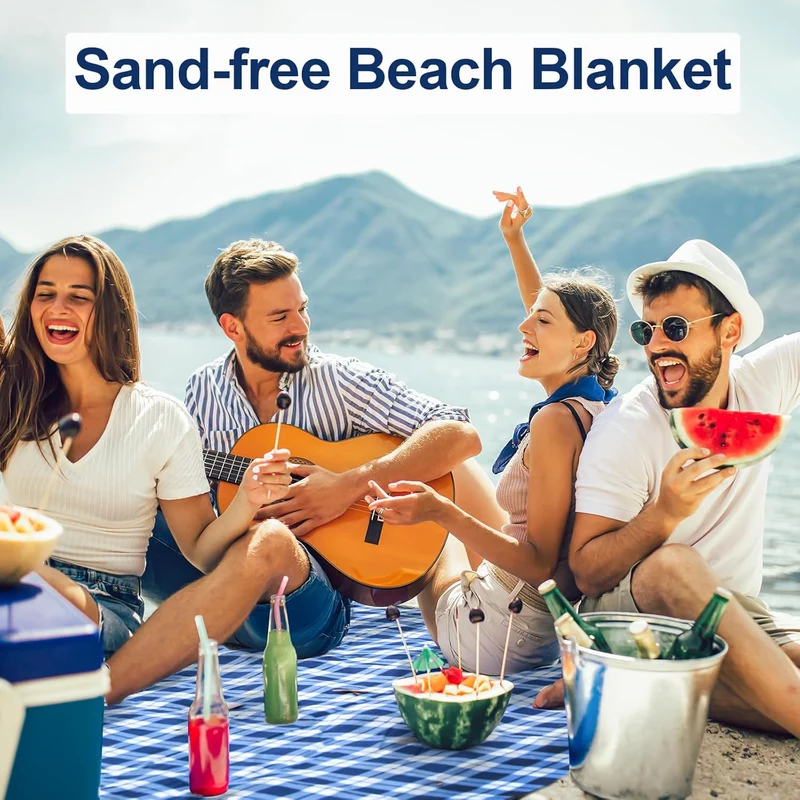Picknickdecke 200x200cm, Stranddecke Wasserdicht Sandfrei Outdoor Decke Waschbar XXL Picknickdecken,