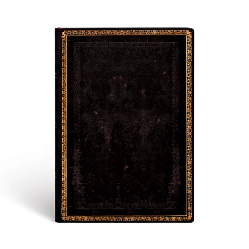 Paperblanks - Faux Leder schwarzes Marokkoleder - Notizbuch Midi Flexi Liniert - 176 Seiten, Midi (1