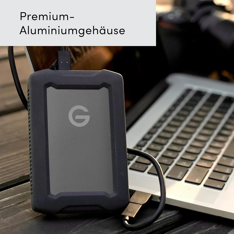 SanDisk PROFESSIONAL G-Drive ArmorATD 5 TB (Mobile Festplatte, All-Terrain Festplatte, USB-C-fähig,