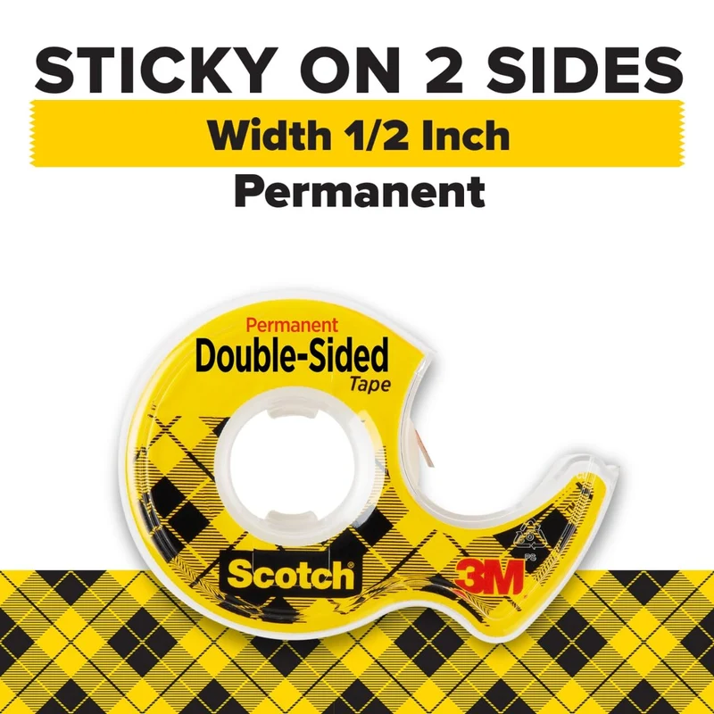 Scotch Double Sided Tape with Dispenser, 1/2 x 400 Inches, 2 Rolls (137DM-2) by Scotch