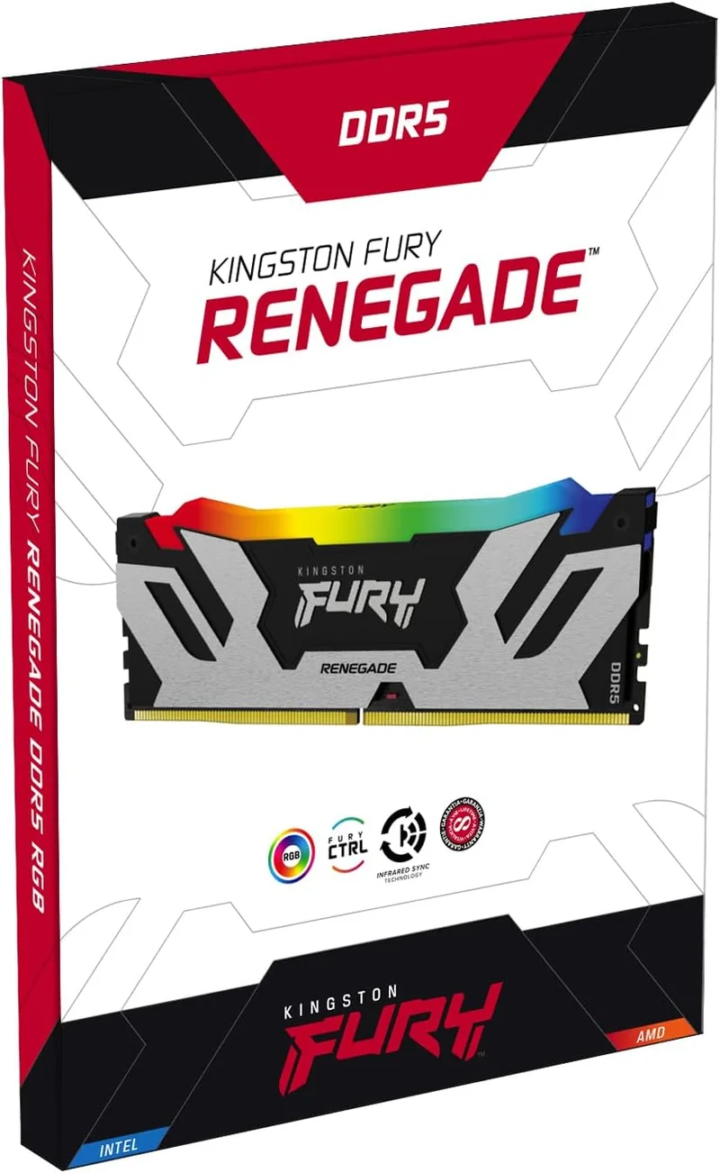 Kingston FURY Renegade Schwarz RGB XMP 96GB 6000MT/s DDR5 CL32 DIMM Desktop Gaming Speicher (Kit mit