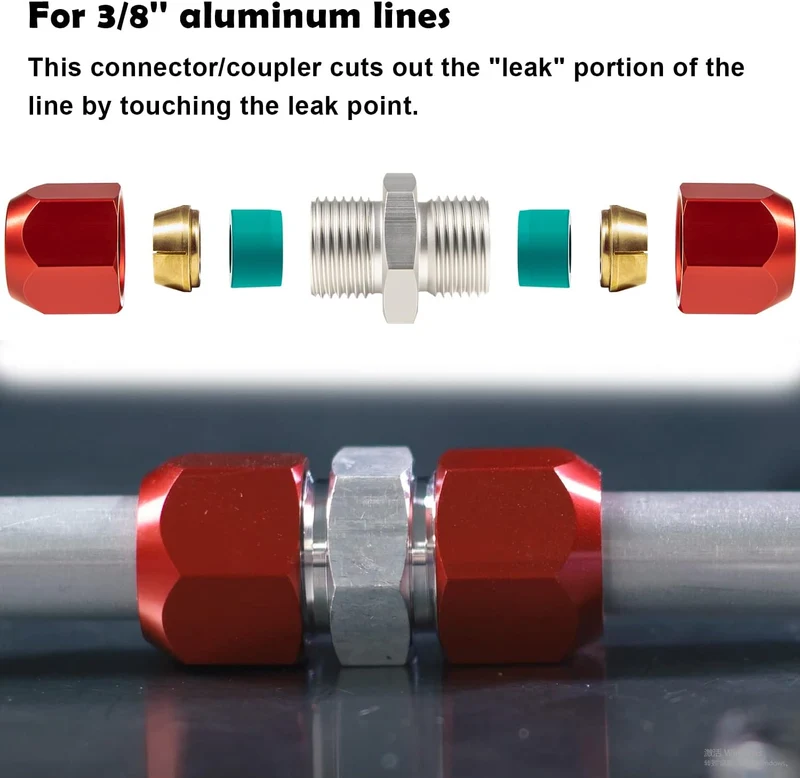 800-641 Leitungs-Spleissverbinder, Spleisskupplung für 3/8 Zoll Aluminiumleitungen, Klimaanlagen-Rep