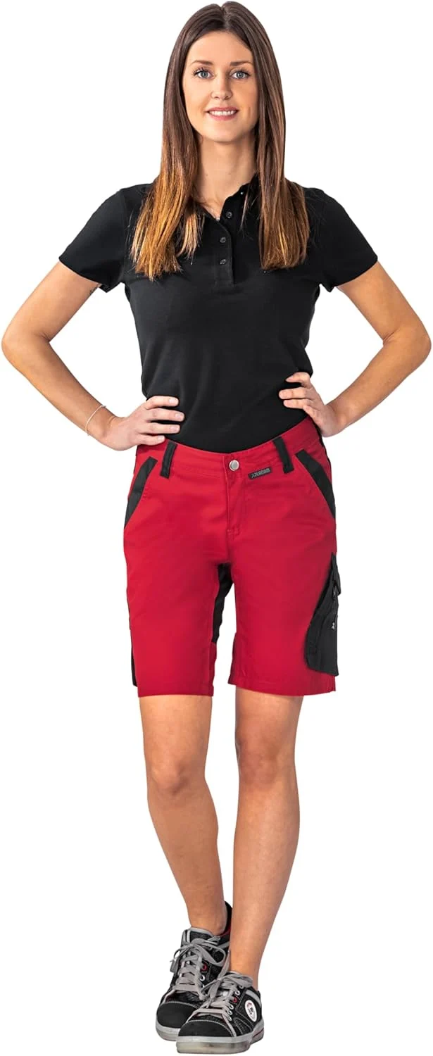 Planam Norit Damen Shorts in vielen Farben und Allen Grössen Rot/Schwarz XL, Rot/Schwarz XL