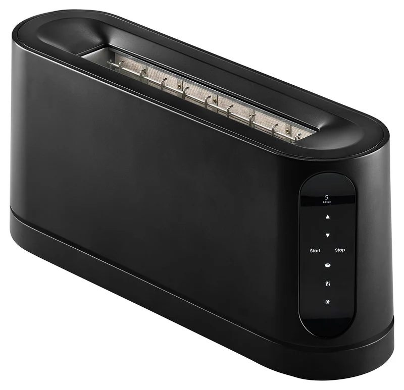 Jacob Jensen Toaster mit langem Schlitz, 7 Bräunungsstufen, Bewegungsaktiviertes Display, Bagel-, Au