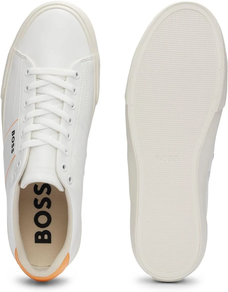 BOSS Herren Schnürschuh Freizeitschuh Halbschuh Sneaker Aiden Tenn sd 41 EU Open White180, 41 EU Ope