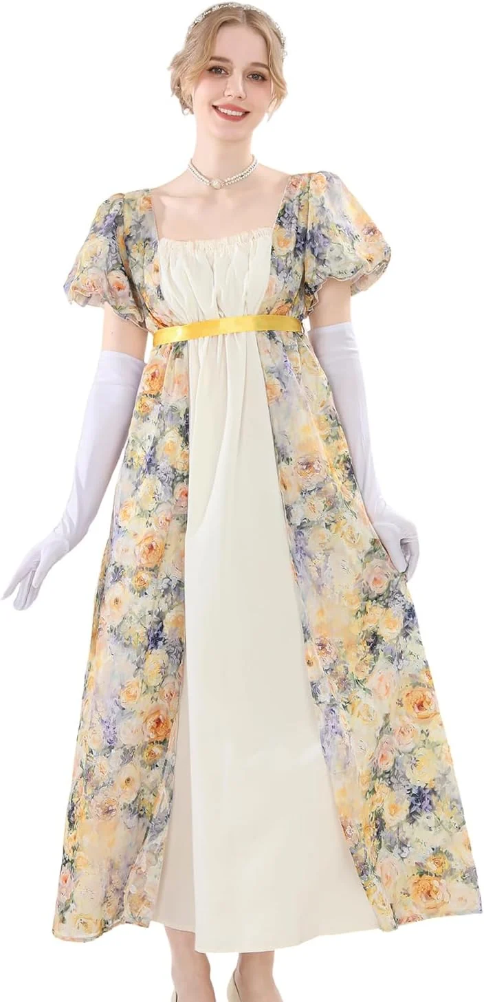 CR ROLECOS Kleider 19 jahrhundert Regency Kleider Empire Kleid Viktorianisches Kostüme für Hochzeit