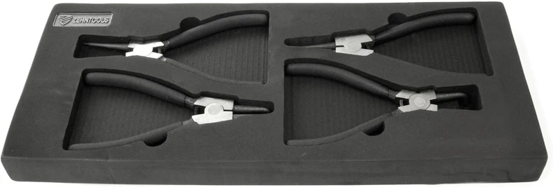 Zehn Tools Sicherungsringzangen-Set in Schaumstoff-Werkzeugkasten, 4-teilig