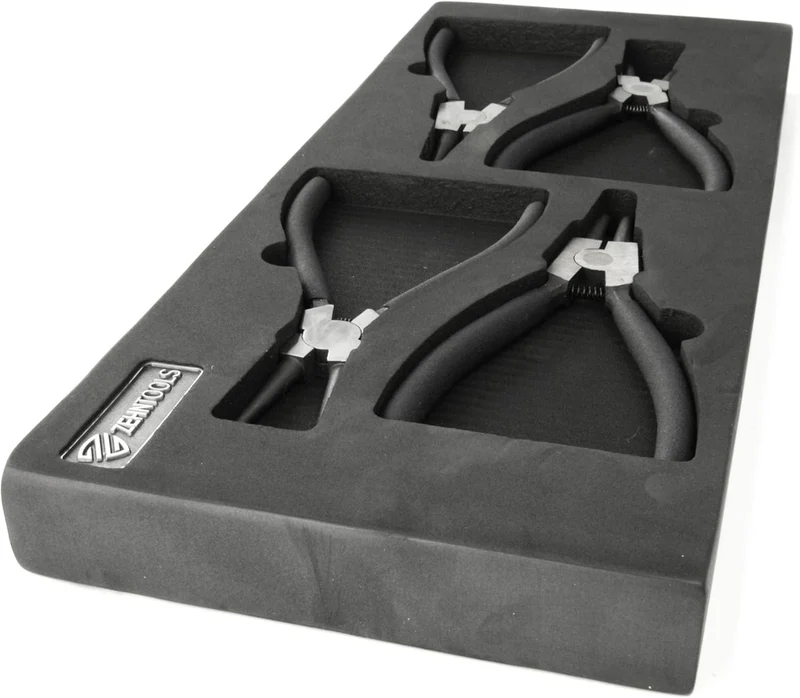 Zehn Tools Sicherungsringzangen-Set in Schaumstoff-Werkzeugkasten, 4-teilig