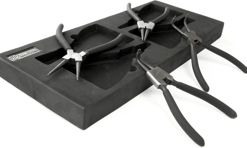 Zehn Tools Sicherungsringzangen-Set in Schaumstoff-Werkzeugkasten, 4-teilig
