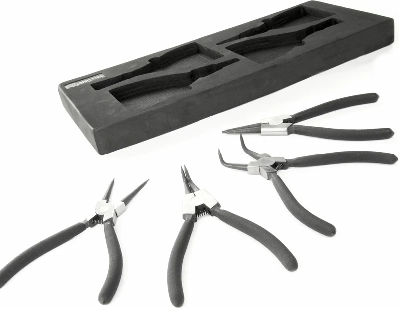 Zehn Tools Sicherungsringzangen-Set in Schaumstoff-Werkzeugkasten, 4-teilig