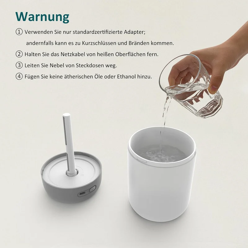 Luftbefeuchter für Schlafzimmer Pflanzen Growbox Bedroom Kinderzimmer,Klein Tisch Leise Air Humidifi
