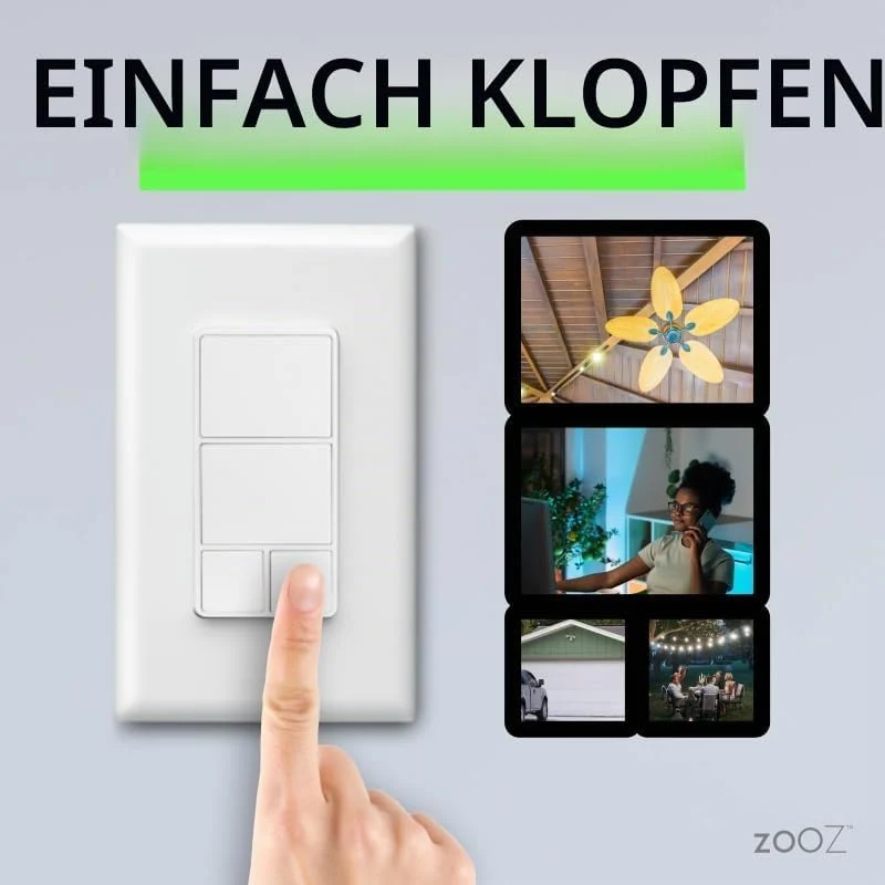 Zooz 800 Series Z-Wave Wandfernbedienung und Szenen-Controller mit grosser Reichweite ZEN37 (batteri