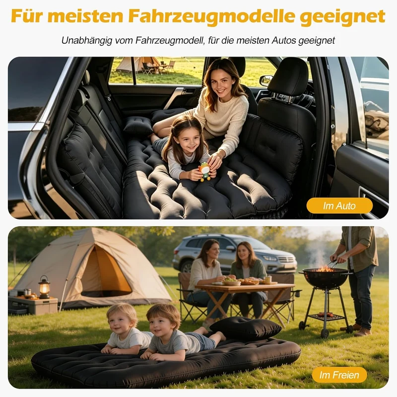 Ergocar Auto Luftmatratze Aufblasbare Matratze mit Pumpe Air Bett Camping Auto Kissen für Reisen Cam