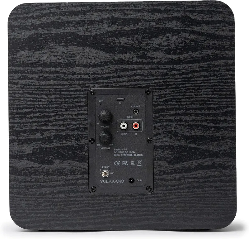 VULKKANO SUB8 Subwoofer Activ 8 Zoll, Frequenz 40Hz-250Hz