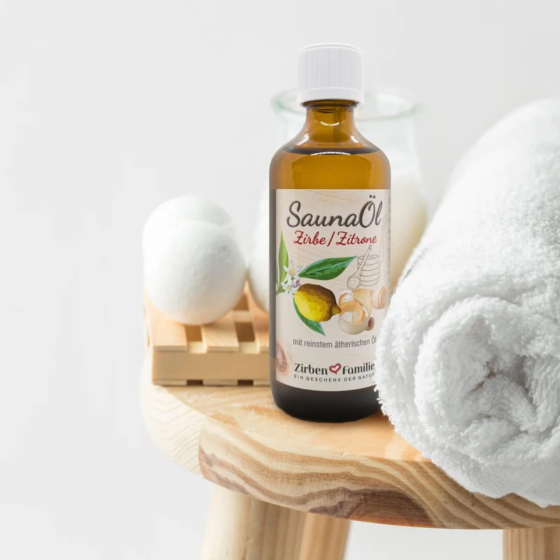 Zirben Familie® Saunaaufguss Zirbe & Zitrone 100ml | Saunaöl aus Zirbelkiefer | Sauna Aufgussmittel