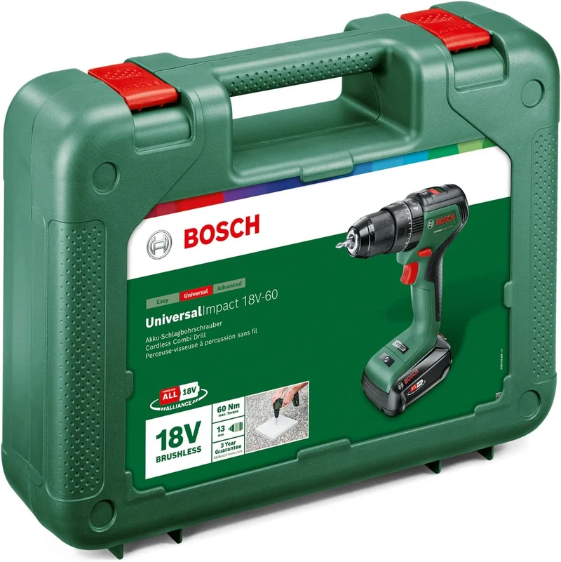 Bosch Home and Garden Bosch Akku Schlagbohrschrauber UniversalImpact 18V-60 (1 Akku, 18 Volt System,