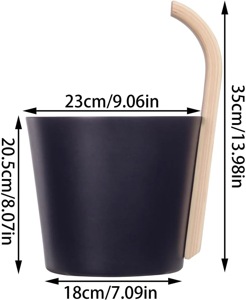 Sauna Bucket Set, Aluminium Saunakübel Mit Kelle Und Sanduhr, 7L Sauna Komplett Set Sauna Eimer, Spa