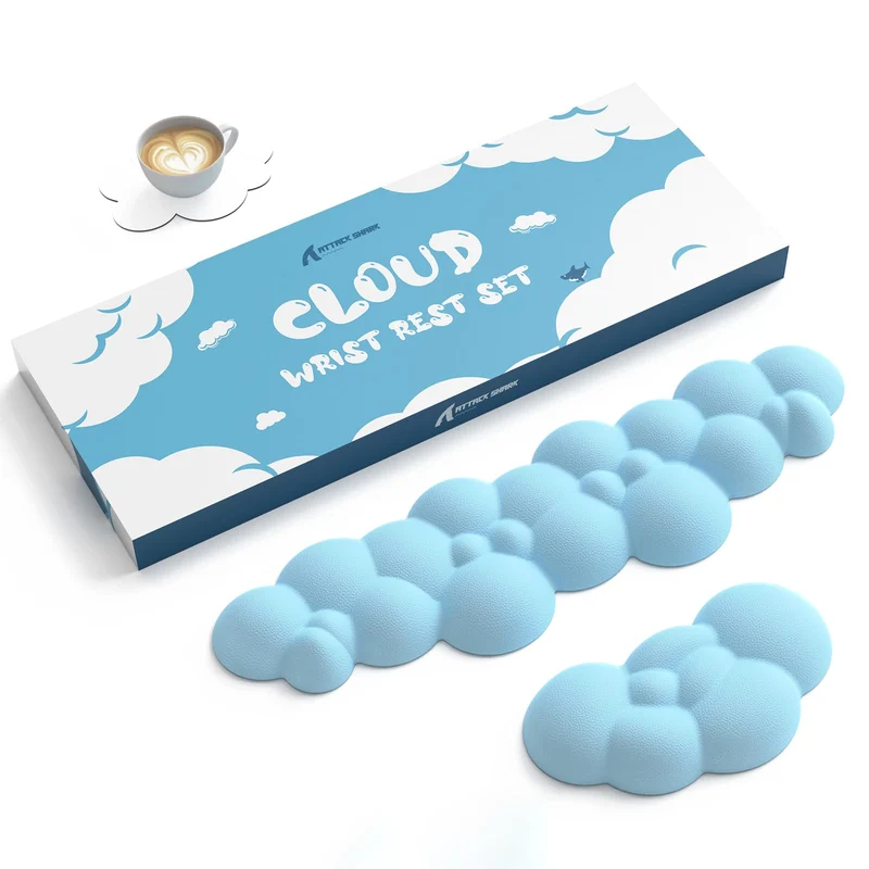 Attack Shark Cloud Handgelenkauflage mit Untersetzer-Set, ergonomische Handballenauflage zur Schmerz