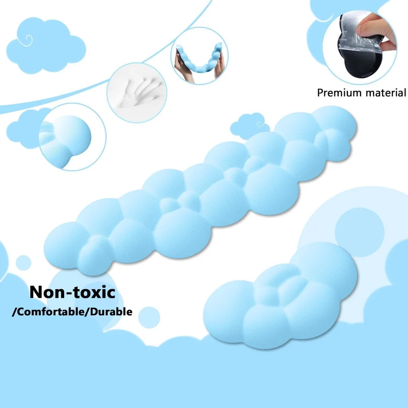 Attack Shark Cloud Handgelenkauflage mit Untersetzer-Set, ergonomische Handballenauflage zur Schmerz