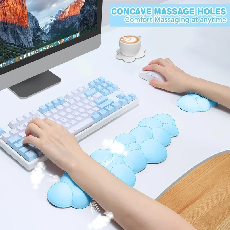 Attack Shark Cloud Handgelenkauflage mit Untersetzer-Set, ergonomische Handballenauflage zur Schmerz
