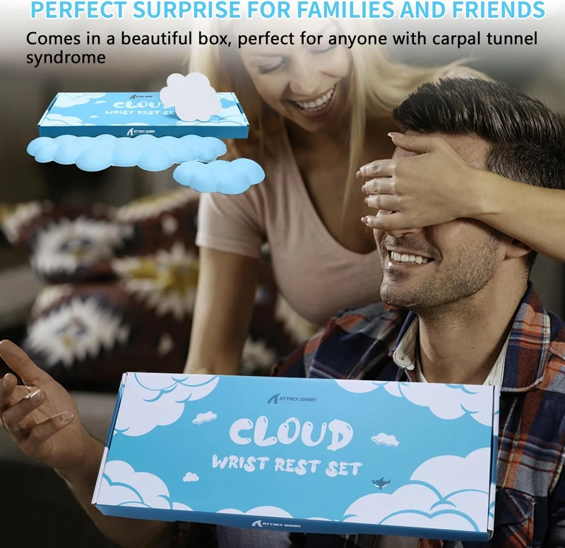 Attack Shark Cloud Handgelenkauflage mit Untersetzer-Set, ergonomische Handballenauflage zur Schmerz