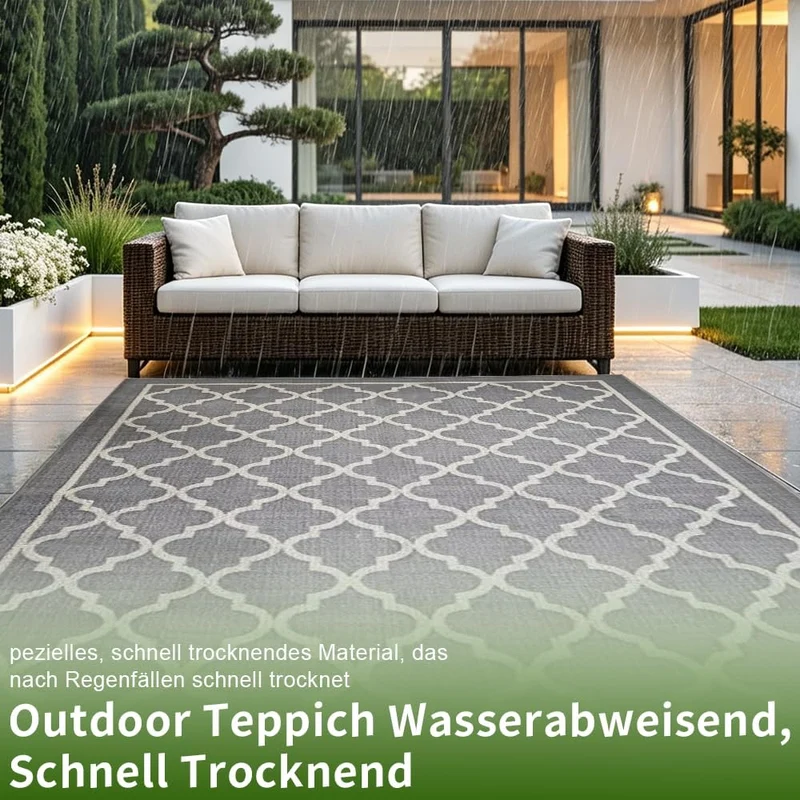 RV MURTS Outdoor Teppich Wetterfest, Leichtgewicht Camping Teppich, Aussenteppich Wasserdichter für