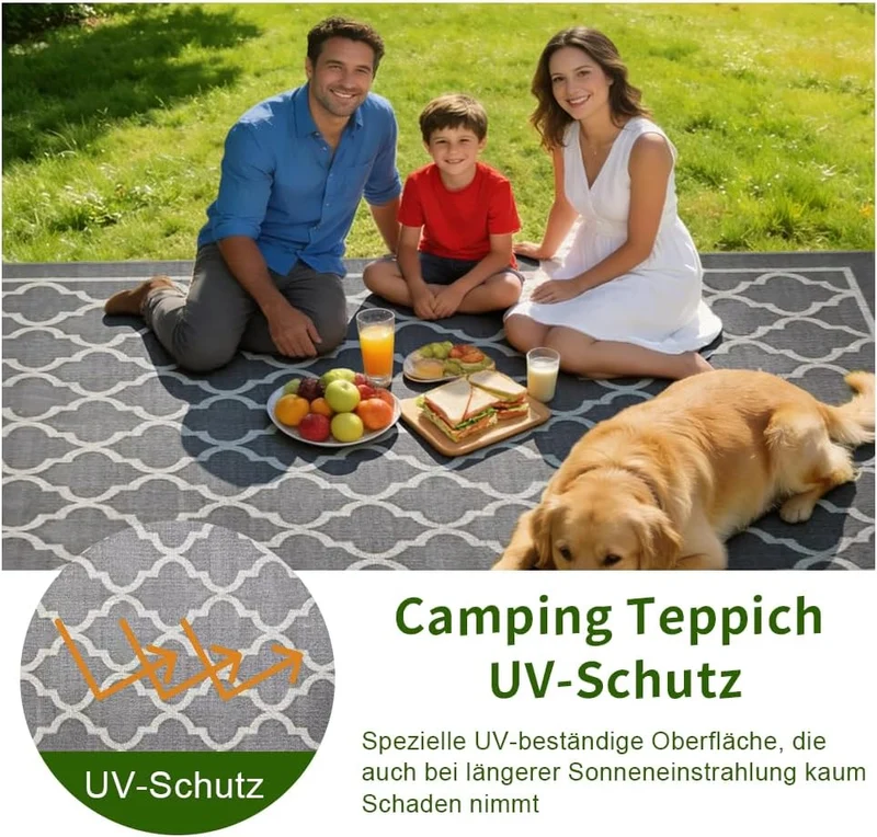 RV MURTS Outdoor Teppich Wetterfest, Leichtgewicht Camping Teppich, Aussenteppich Wasserdichter für