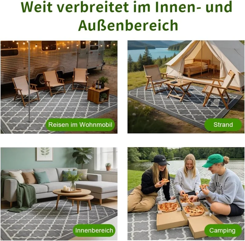 RV MURTS Outdoor Teppich Wetterfest, Leichtgewicht Camping Teppich, Aussenteppich Wasserdichter für