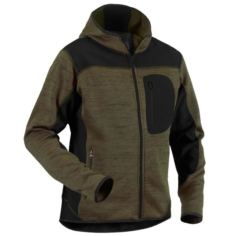 Blakläder Strickjacke mit Softshell-Verstärkungen, 1 Stück, Grösse: XXXL, militär-grün/schwarz, 4930