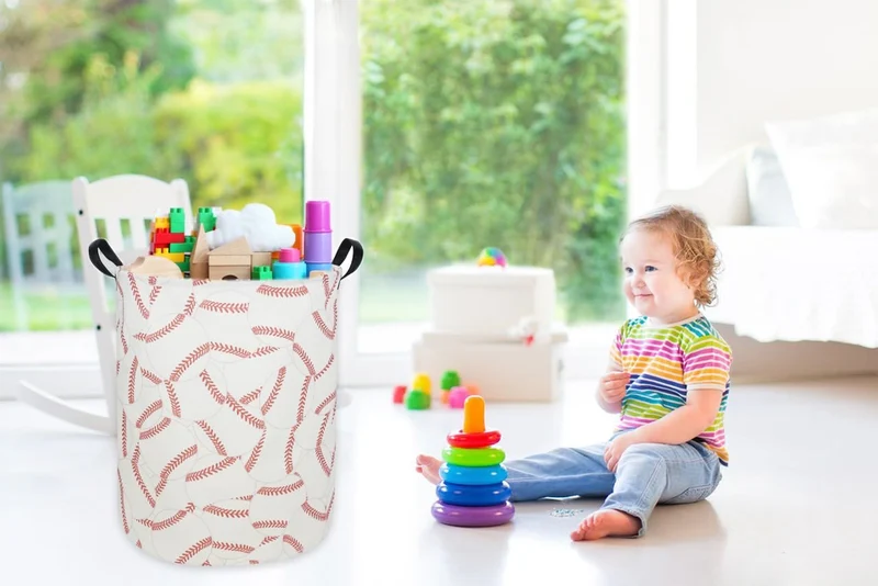 Faltbarer Wäschekorb für Kinder, Baseball-Wäschekorb für Jungen für Zuhause, Büro, Spielzeug-Organiz