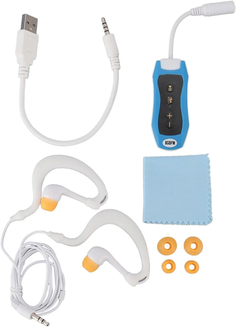 Hydrodynamischer MP3-Player mit Wasserdichtem Kopfhörer, 8 GB, Wiederaufladbarer IPX8-Musikplayer mi