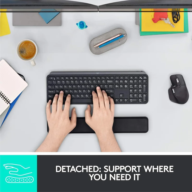Logitech MX Palm Rest (für MX Keys, Rutschfestes Premium-Material für Komfort bei stundenlangem Tipp