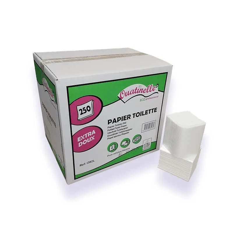 OUATINELLE - Toilettenpapier, glatt gefaltet, I382L, 2-lagig, 17 x 11 cm, Karton 9000 (36 x 250), he