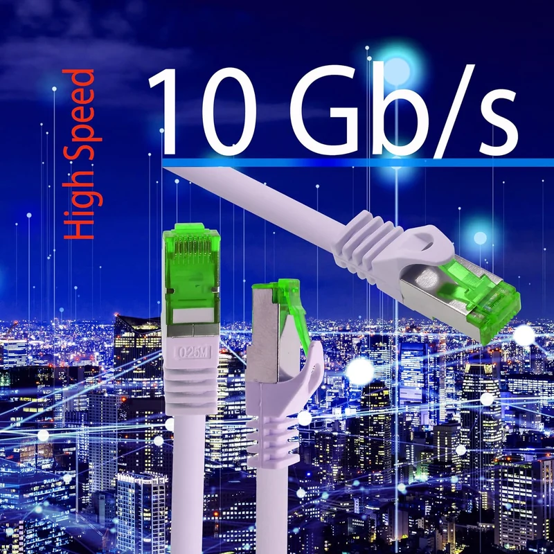Cat7 Netzwerkkabel 1,5m - Grau - 10 Stück - Cat 7 Ethernetkabel Lankabel Lan 10Gbits Patchkabel Rj45