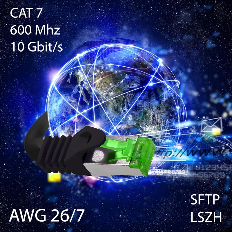 Cat7 Netzwerkkabel 1,5m - Grau - 10 Stück - Cat 7 Ethernetkabel Lankabel Lan 10Gbits Patchkabel Rj45