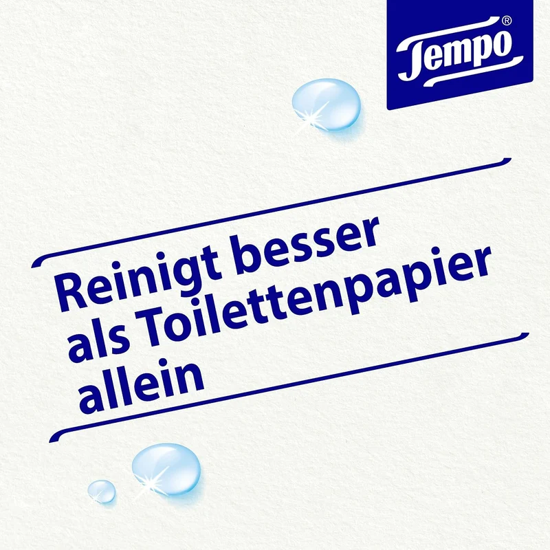 TEMPO Feuchtes Toilettentuch, Sanft&pflegend, 16 Stück, Grosspackung 16 Pack x 42 Tücher Sanft & Sen