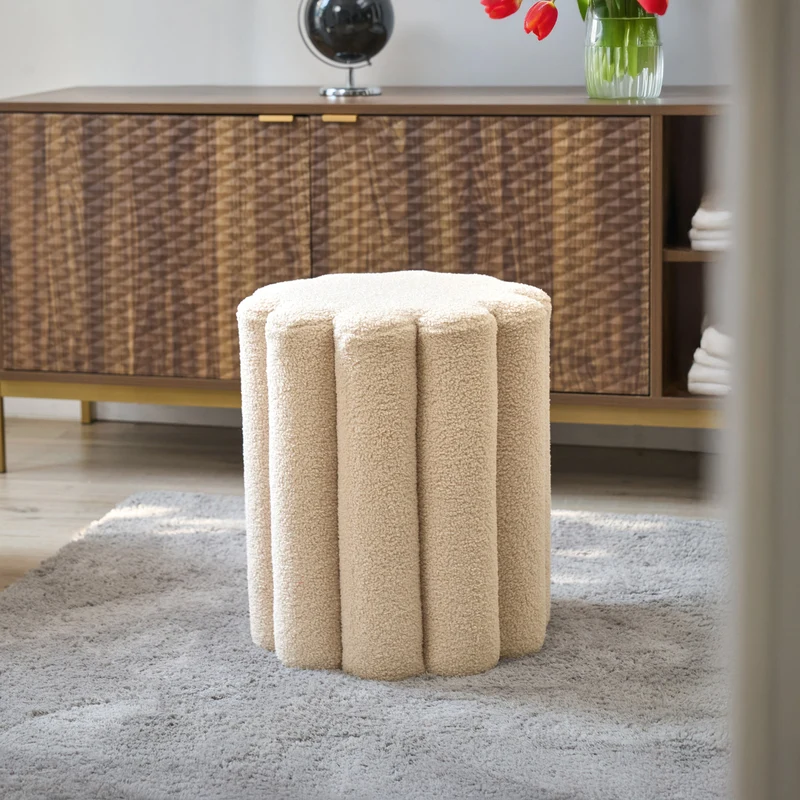 B-Ware DAHLIA Hocker Teddy Beige