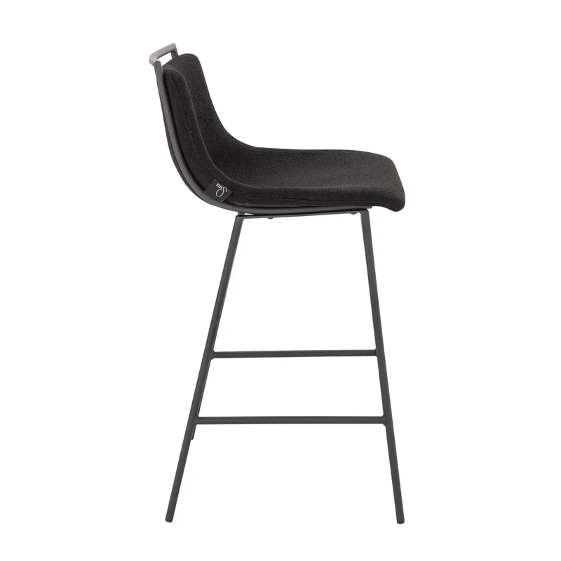 B-Ware 2er Set CAMILLE Barhocker Boucle Schwarz