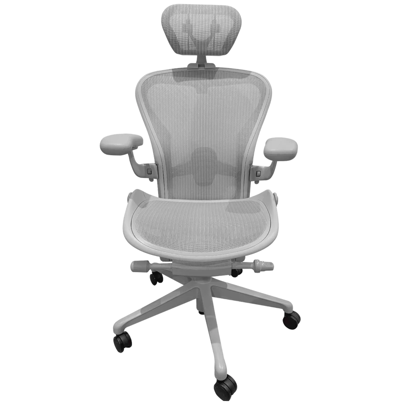Herman Miller Aeron V2 (Remastered) Chair and OLS Headrest Saving Bundle (Size B)