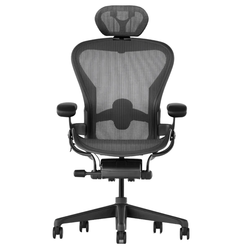 Herman Miller Aeron V2 (Remastered) Chair and OLS Headrest Saving Bundle (Size B)