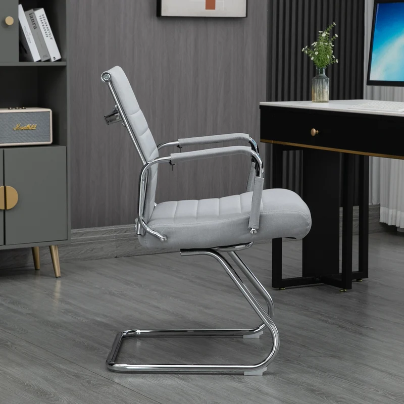 B-Ware 2er Set OFFICE COMFORT Besucherstuhl LB Stoff Hellgrau