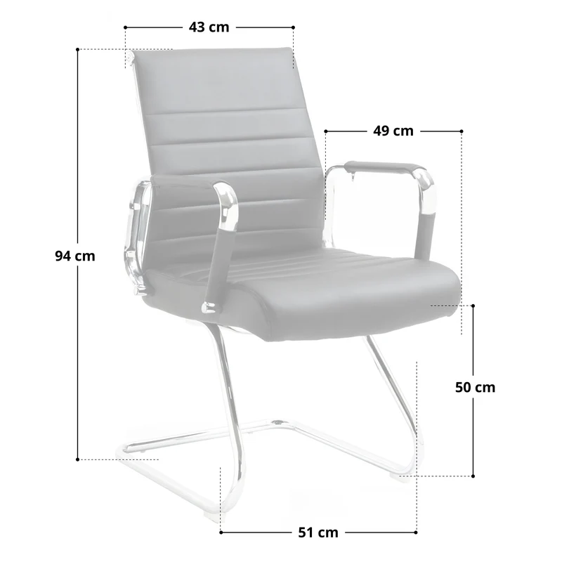 B-Ware 2er Set OFFICE COMFORT Besucherstuhl LB PU Schwarz