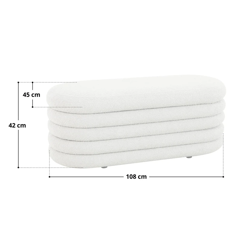 B-Ware BLOSSOM XL Ottomane Boucle Hellbraun
