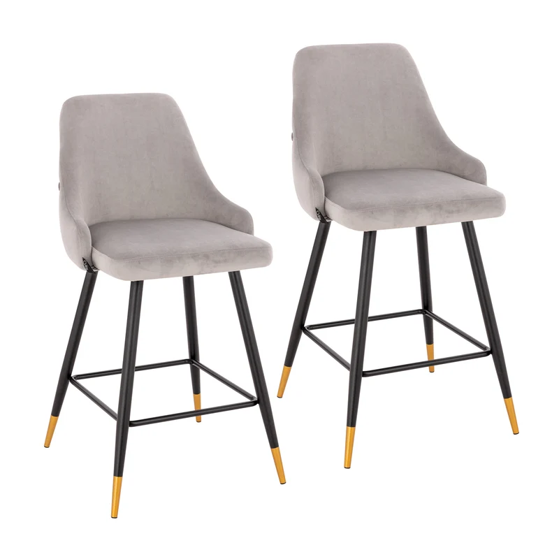 B-Ware 2er Set ALEX Barhocker Grau