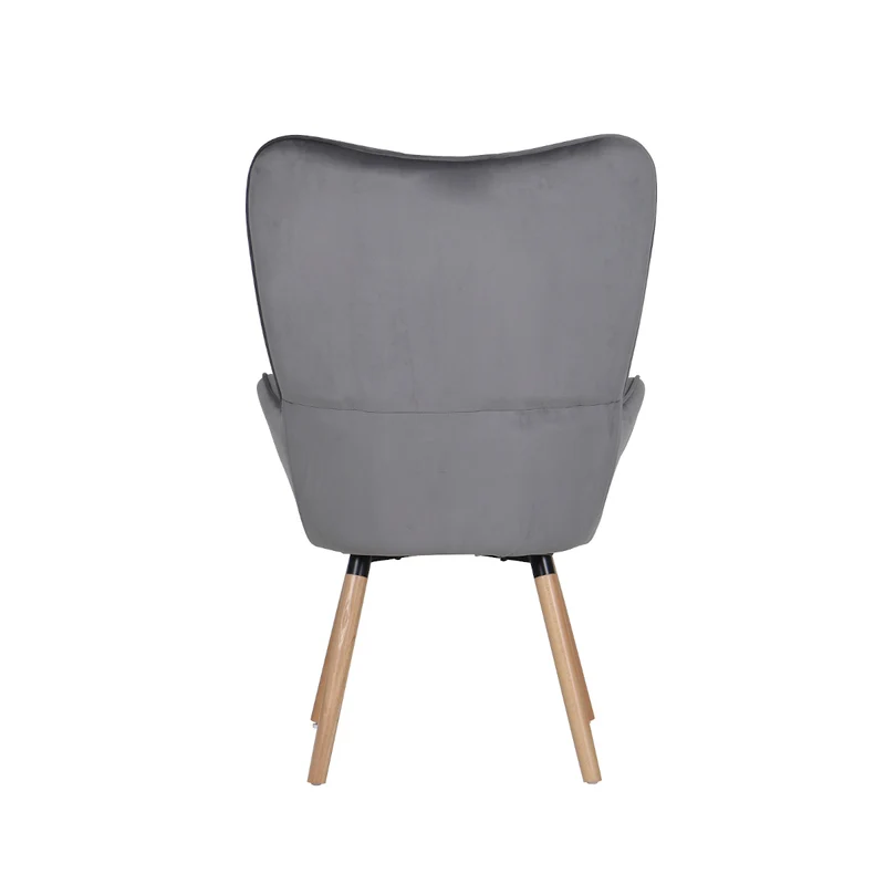 B-Ware CLEO Ohrensessel Samt Grau