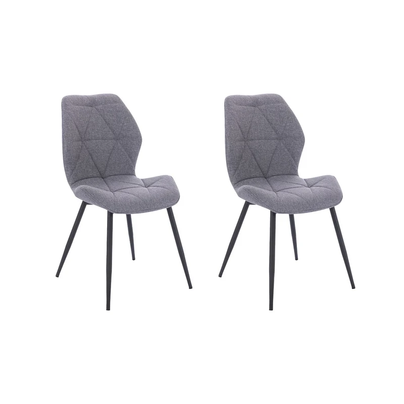 B-Ware JAMIE 2er Set Esszimmerstuhl Stoff Hellgrau
