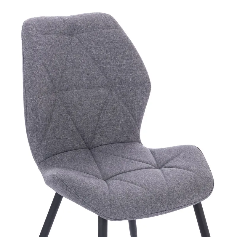 B-Ware JAMIE 2er Set Esszimmerstuhl Stoff Hellgrau