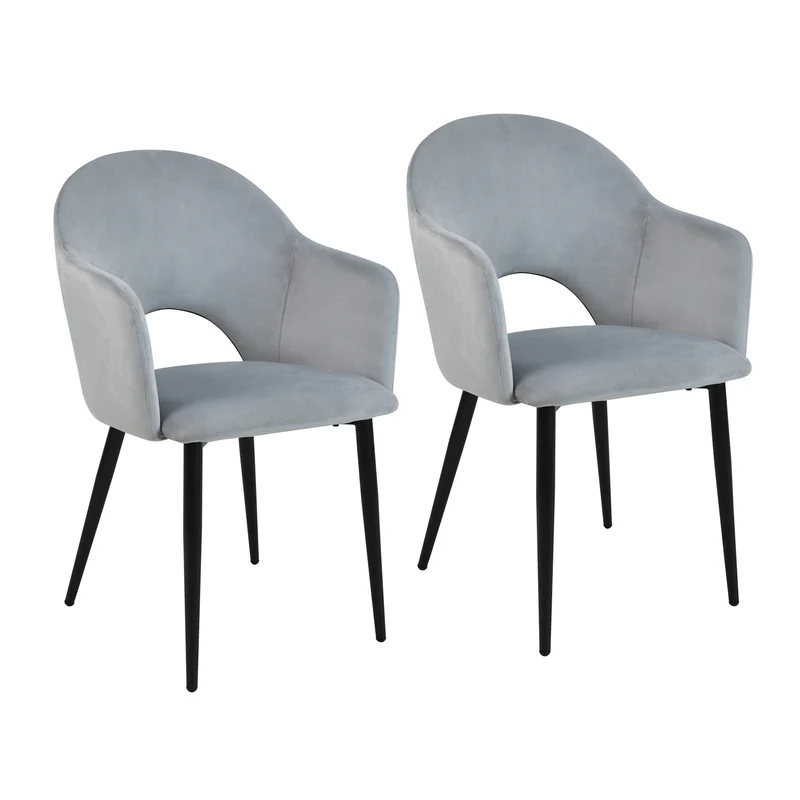 B-Ware HAILEY 2er Set Esszimmerstühle Grau