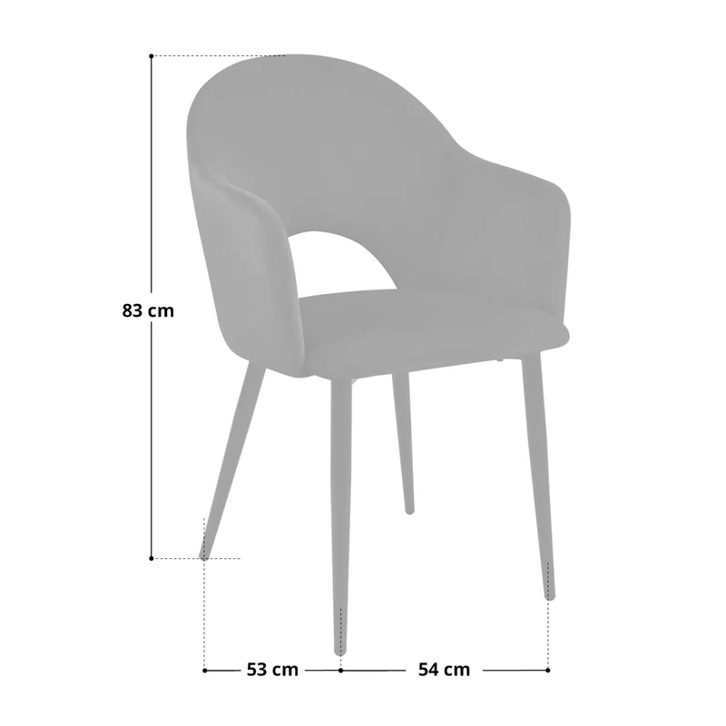 B-Ware HAILEY 2er Set Esszimmerstühle Grau
