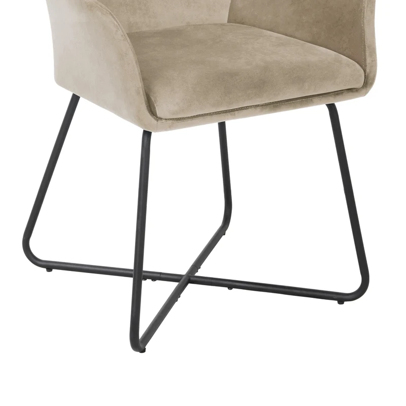 B-Ware JOSIE Dining 2er Set Stoff Hellbraun